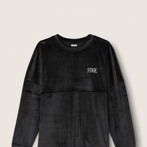 PINK velour crew neck